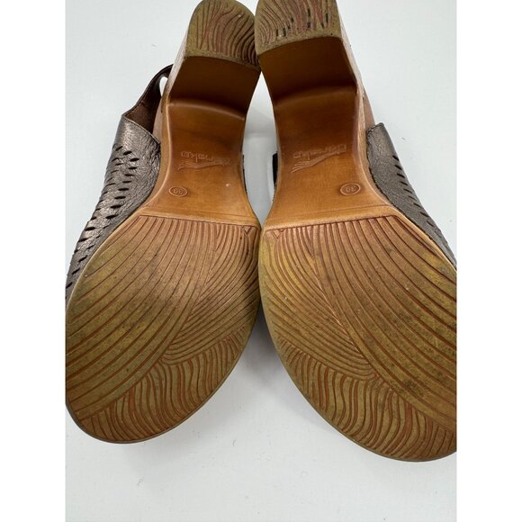 Dansko Danae Perforated  Leather Open-Toe Block Heeled Sandals Size 39 or US 9 - Picture 6 of 11